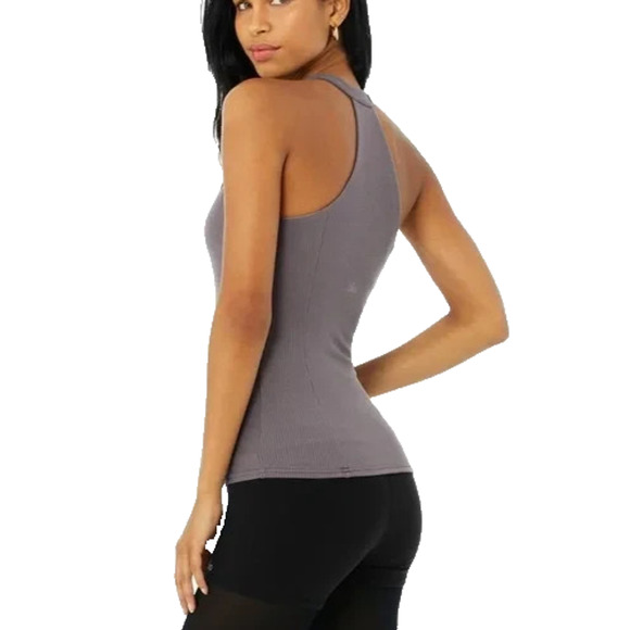 Alo Yoga Ribbed Insight Tank Purple Dusk Women's Size Small - Picture 7 of 14